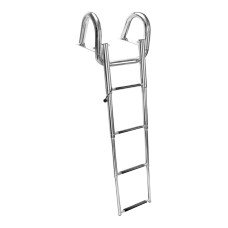 Telescopic Ladder w/Handrail, 4 steps, Inox316