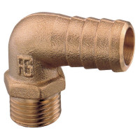 Bend, Male Type, BSPP, with Hose Connector, Brass