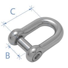 Shackle, Type D, with Inter. Hexagonal Sink Pin, AISI 316
