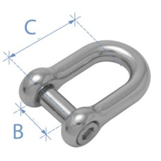Shackle, Type D, with Inter. Hexagonal Sink Pin, AISI 316
