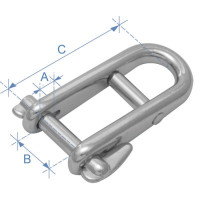 Shackle, Type Halyard, with Cross Bar & Locking Pin, Inox 316