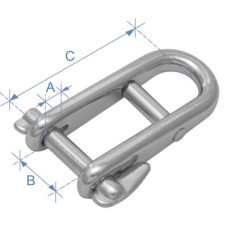 Shackle, Type Halyard, with Cross Bar & Locking Pin, Inox 316