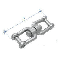 Jaw & Jaw Swivel with Internal Hexagonal Pin, Inox 316