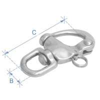 Snap Shackle, with Swivel, Inox 316