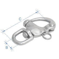 Snap Shackle, with Swivel, Inox 316