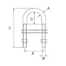 U Bolt, Inox 316, with Thread