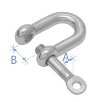 Shackle, Type D, with Locking Pin, AISI 316