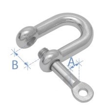 Shackle, Type D, with Locking Pin, AISI 316