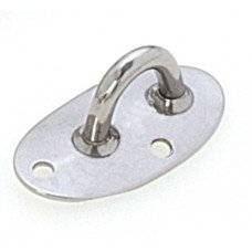 Eye plate on vertical curved base, Diam. ring 5mm