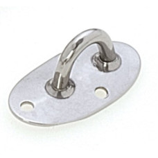 Eye plate on vertical curved base, Diam. ring 5mm