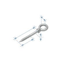 Eye Woodescrew, Inox 316