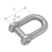 Shackle, Type D, with Oval Sink Pin, Inox 316