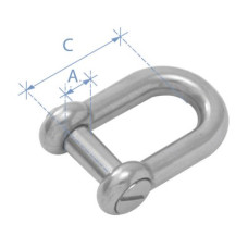 Shackle, Type D, with Oval Sink Pin, Inox 316