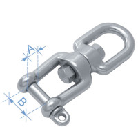 Eye & jaw swivel, Inox 316