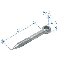 Eye Bolt, (Lag Screw), Inox 316