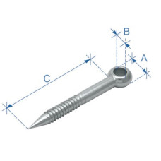 Eye Bolt, (Lag Screw), Inox 316