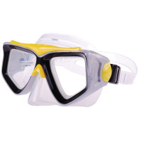 PVC Mask with Tempered Glass, yellow-Black