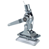 Four Way Antenna Ratchet Mount, Electropolished Stainless Steel, for 1”x14 Thread, Locking by Handle