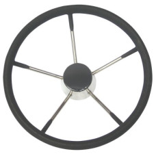 Steering Wheel, Inox, with Black Foam
